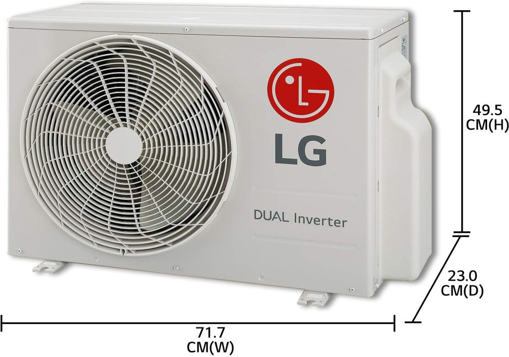 LG Super Convertible 5-in-1 Cooling 1 Ton 3 Star Split Dual Inverter HD Filter with Anti-Virus Protection AC  - White - PS-Q12BNXE1, Copper Condenser