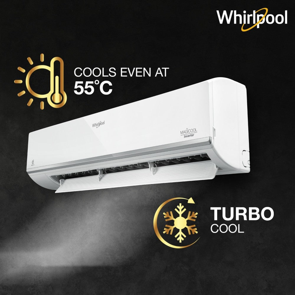 Whirlpool 4 इन 1 कन्वर्टिबल कूलिंग 1.5 टन 3 स्टार स्प्लिट इन्वर्टर एसी - सफ़ेद - 1.5T मैजिकूल कन्वर्ट 3S COPR INV, कॉपर कंडेंसर