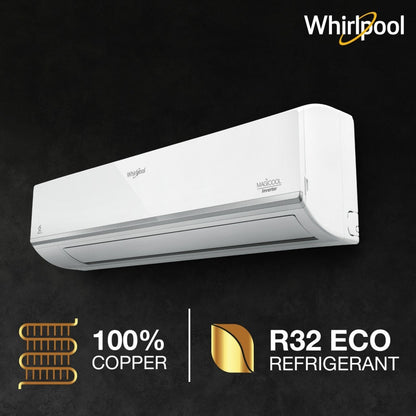 Whirlpool 4 इन 1 कन्वर्टिबल कूलिंग 1.5 टन 3 स्टार स्प्लिट इन्वर्टर एसी - सफ़ेद - 1.5T मैजिकूल कन्वर्ट 3S COPR INV, कॉपर कंडेंसर