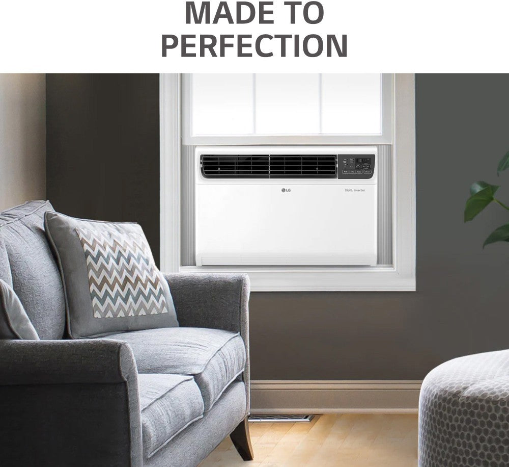 LG Convertible 4-in-1 Cooling 1.5 Ton 3 Star Window Dual Inverter HD Filter, Clean Filter Indicator AC  - White - PW-Q18WUXA, Copper Condenser