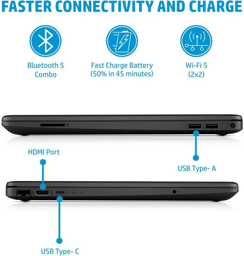 HP 15s Intel Core i5 11th Gen - (8GB/512GB SSD/Windows 11 Home/2GB ग्राफ़िक्स) 15s-du3519TX पतला और हल्का लैपटॉप - 15.6 इंच, नेचुरल सिल्वर, 1.75 Kg, MS Office के साथ