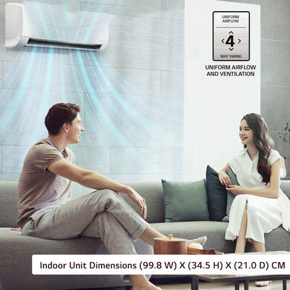 LG 1.5 Ton 5 Star Split Dual Inverter AC with Wi-fi Connect  - White - PS-Q19BWZF, Copper Condenser
