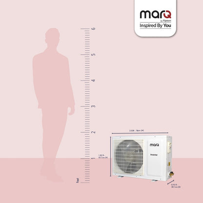 MarQ by Flipkart Convertible 4-in-1 Cooling 1.5 Ton 5 Star Split Inverter AC  - White - 155SIAA22W, Copper Condenser