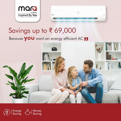 MarQ by Flipkart Convertible 4-in-1 Cooling 1.5 Ton 5 Star Split Inverter AC  - White - 155SIAA22W, Copper Condenser