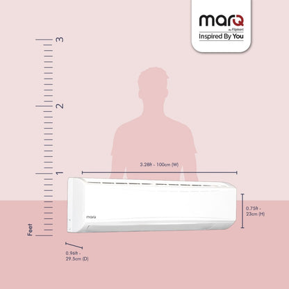 MarQ by Flipkart Convertible 4-in-1 Cooling 1.5 Ton 5 Star Split Inverter AC  - White - 155SIAA22W, Copper Condenser