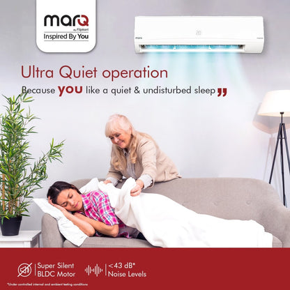 MarQ by Flipkart Convertible 4-in-1 Cooling 1.5 Ton 5 Star Split Inverter AC  - White - 155SIAA22W, Copper Condenser