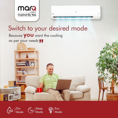 MarQ by Flipkart Convertible 4-in-1 Cooling 1.5 Ton 5 Star Split Inverter AC  - White - 155SIAA22W, Copper Condenser