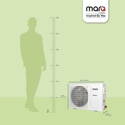 MarQ by Flipkart Convertible 4-in-1 Cooling 1 Ton 3 Star Split Inverter AC  - White - 103SIAA22W, Copper Condenser