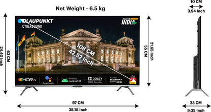 ब्लौपंकट साइबरसाउंड 108 सेमी (43 इंच) अल्ट्रा एचडी (4K) एलईडी स्मार्ट एंड्रॉइड टीवी डॉल्बी MS12 और 50W स्पीकर के साथ - 43CSA7070