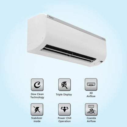 Daikin 1.5 Ton 4 Star Split Inverter AC with PM 2.5 Filter  - White - MTKL50UV16V/RKL50UV16V/MTKL50UV16V, Copper Condenser