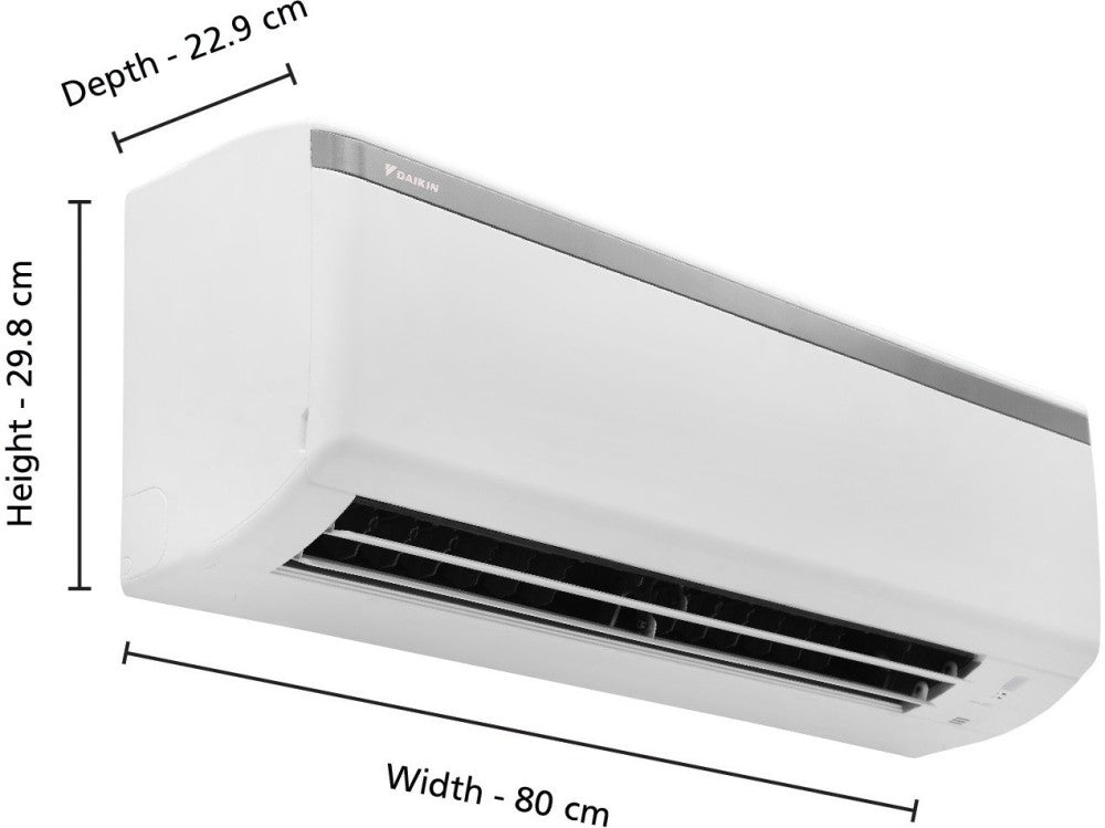 डाइकिन 1 टन 3 स्टार स्प्लिट एसी पीएम 2.5 फिल्टर के साथ - सफेद - FTL35UV16W1/3/RL35UV16W1/FTL35UV16W1/3, कॉपर कंडेनसर