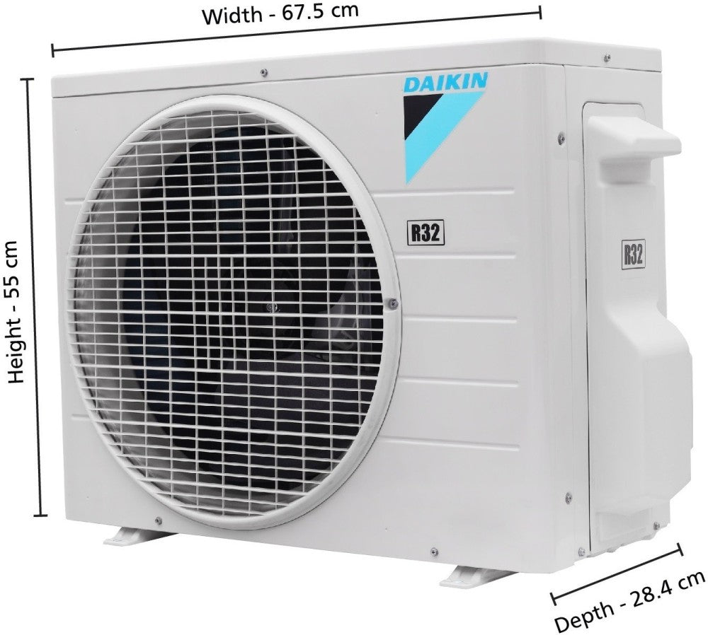 डाइकिन 1 टन 3 स्टार स्प्लिट एसी पीएम 2.5 फिल्टर के साथ - सफेद - FTL35UV16W1/3/RL35UV16W1/FTL35UV16W1/3, कॉपर कंडेनसर