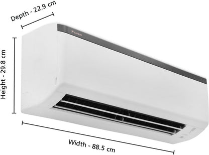 Daikin 1.8 Ton 1 Star Split AC with PM 2.5 Filter  - White - FTE60UV16U2/RE60UV16U2/FTE60UV16U2, Copper Condenser