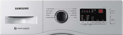 SAMSUNG 6 kg 5 Star With Hygiene Steam and Ceramic Heater Fully Automatic Front Load Washing Machine with In-built Heater Silver - WW60R20GLSS/TL