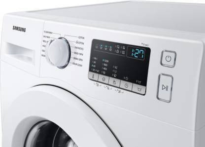 SAMSUNG 7 kg 5 Star With Hygiene Steam and Digital Inverter Fully Automatic Front Load Washing Machine with In-built Heater White - WW70T4020EE1TL