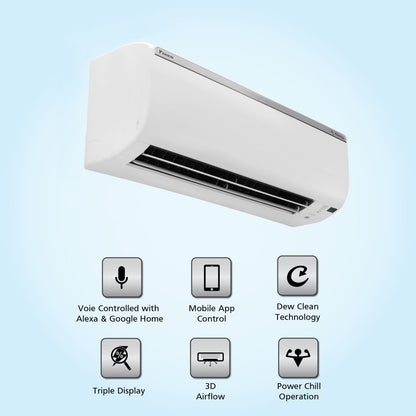 Daikin 1.8 Ton 5 Star Split Inverter AC with PM 2.5 Filter with Wi-fi Connect  - White - FTKR60UV16U/RKR60UV16U/FTKR60UV16U, Copper Condenser