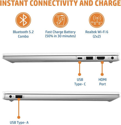 एचपी पवेलियन (2023) आईसेफ रायजेन 5 हेक्सा कोर 5625यू - (16 जीबी/512 जीबी एसएसडी/विंडोज 11 होम) 14-ईसी1019एयू पतला और हल्का लैपटॉप - 14 इंच, नेचुरल सिल्वर, 1.41 किलोग्राम, एमएस ऑफिस के साथ