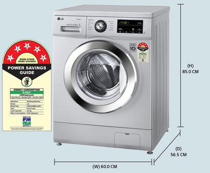 LG 8 kg With Steam Fully Automatic Front Load Washing Machine with In-built Heater Silver - FHM1408BDL