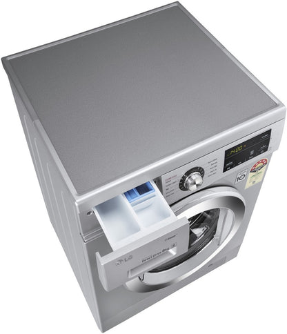 LG 8 kg With Steam Fully Automatic Front Load Washing Machine with In-built Heater Silver - FHM1408BDL