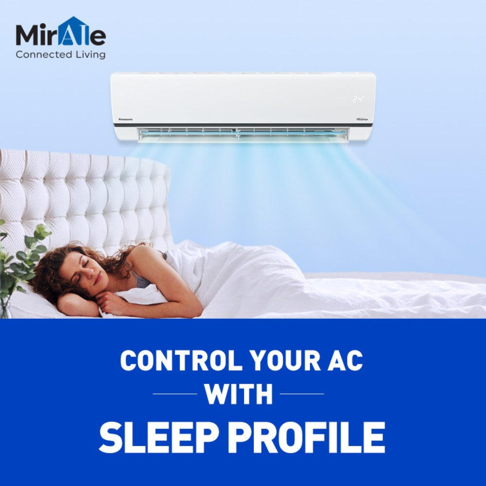 Panasonic 1 Ton 5 Star Split Inverter AC with Wi-fi Connect  - White - CS/CU-HU12YKYF, Copper Condenser