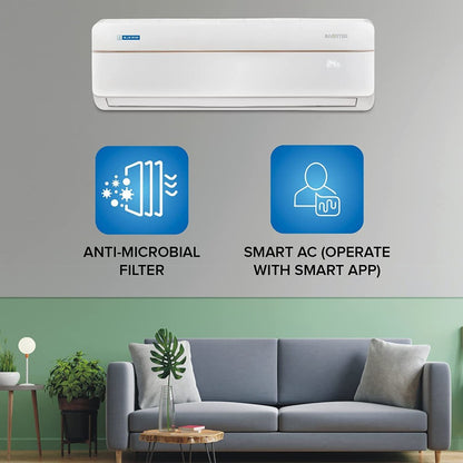 Blue Star Convertible 4 in 1 Cooling 2023 Model 1.5 Ton 5 Star Split Inverter WiFi Inverter AC Multi Sensors, Stabalizer Free Operation, Self Diagnosis, Dust Filter AC with Wi-fi Connect  - White - IA518VLUS, Copper Condenser