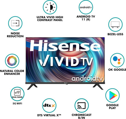 Hisense E4G Series 80 cm (32 inch) HD Ready LED Smart Android TV with DTS Virtual X - 32E4G