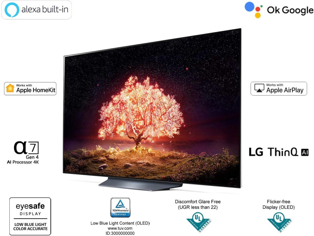 LG 139.7 सेमी (55 इंच) OLED अल्ट्रा HD (4K) स्मार्ट वेबओएस टीवी - OLED55B1PTZ