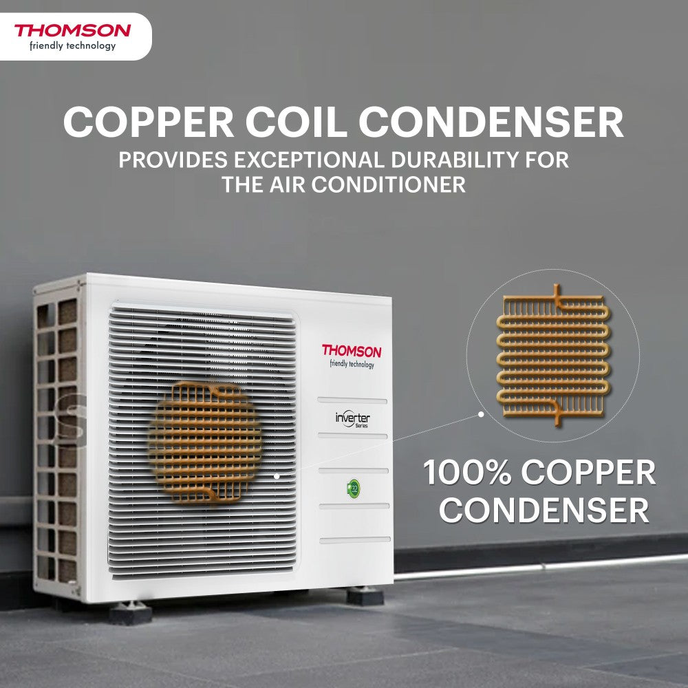 Thomson 4 in 1 Convertible Cooling 1.5 Ton 5 Star Split Inverter With iBreeze Technology AC  - White - CPMI1505S, Copper Condenser