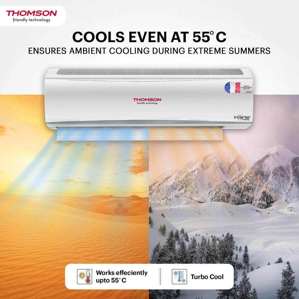 Thomson 4 in 1 Convertible Cooling 1.5 Ton 5 Star Split Inverter With iBreeze Technology AC  - White - CPMI1505S, Copper Condenser