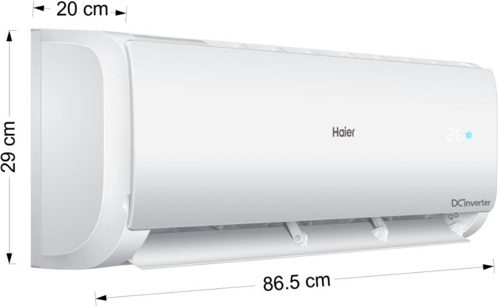 Haier 1.2 Ton 3 Star Split Inverter AC  - White - HS15Q-TCW3B(INV)/HU15-3B(INV), Copper Condenser