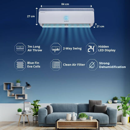 Lloyd 1 टन 3 स्टार स्प्लिट AC - सफ़ेद - GLS12B3XWBEP/GLS12C3XWBEP, कॉपर कंडेंसर