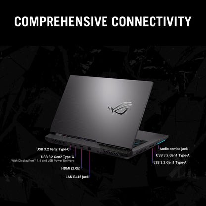 ASUS ROG Strix G15 (2022) with 90Whr Battery Ryzen 7 Octa Core AMD R7-6800H - (16 GB/1 TB SSD/Windows 11 Home/6 GB Graphics/NVIDIA GeForce RTX 3060/165 Hz) G513RM-HQ271WS Gaming Laptop - 15.6 inch, Eclipse Gray, 2.30 kg, With MS Office