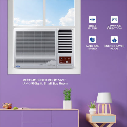 CARRIER 1 Ton 3 Star Window AC  - White - 12 K Estra Cx (3 Star) WRAC AC R32 / CAW12SC3R31F1, Copper Condenser