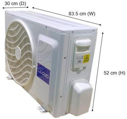 लॉयड 1 टन 3 स्टार स्प्लिट इन्वर्टर एसी वाई-फाई कनेक्ट के साथ - सफेद - GLS12I3FWCXT, कॉपर कंडेनसर