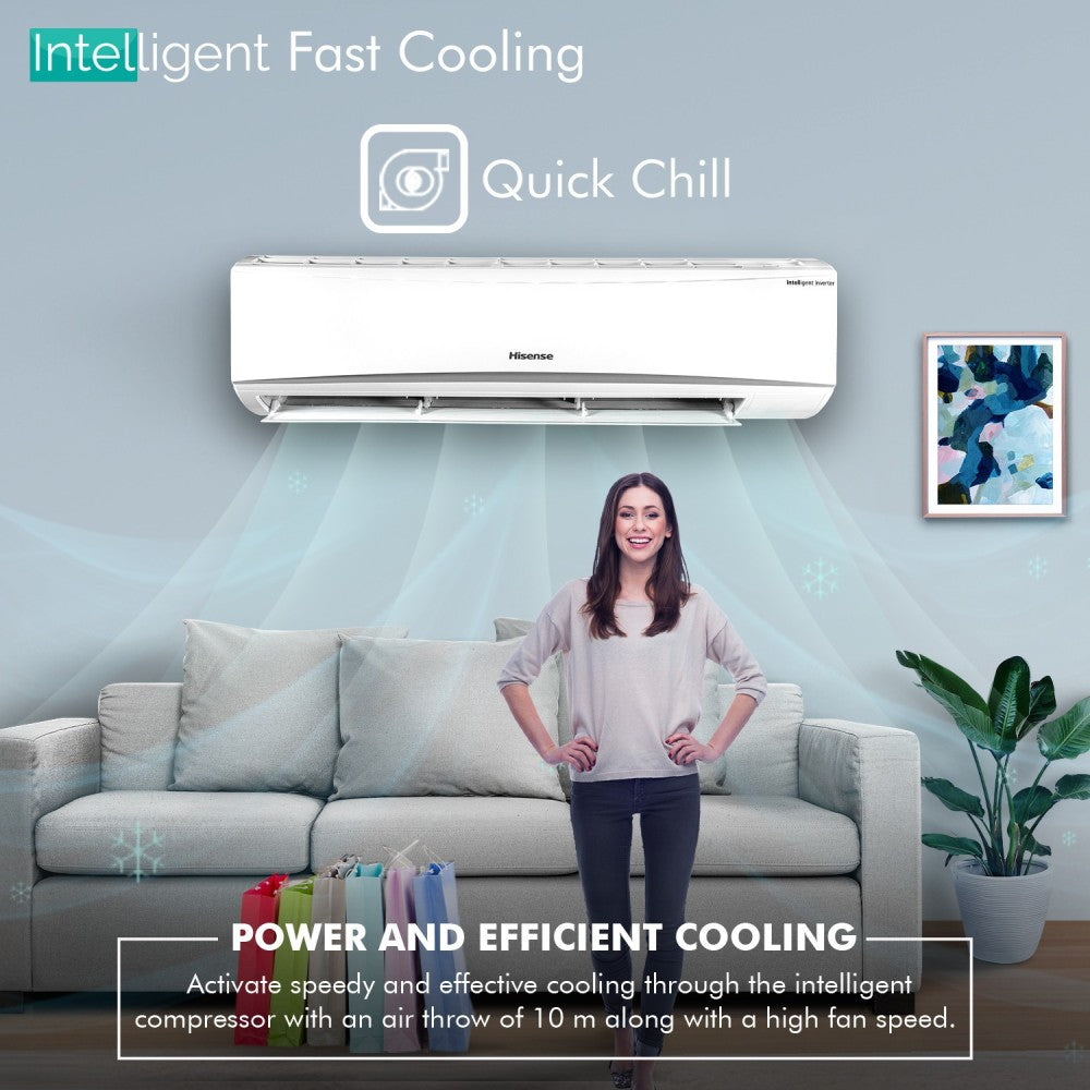 Hisense 4-in-1 Convertible Cooling 2 Ton 3 Star Split Inverter PM 2.5 Filter AC  - White - AS-22TC3RAM0/ASI22TC3RAM0/ASO22TC3RAM0, Copper Condenser