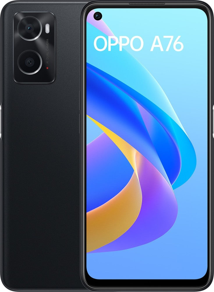 OPPO A76 (Glowing Black, 128 GB) - 6 GB RAM