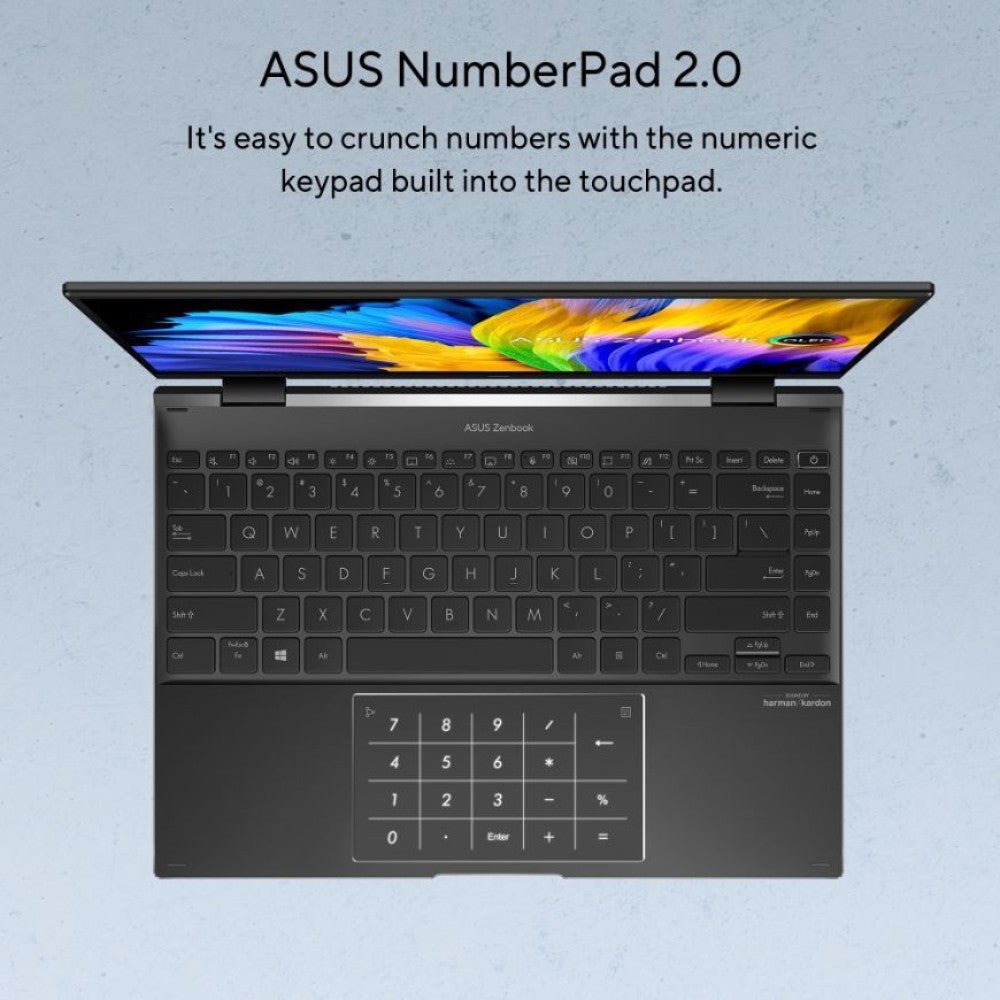 Asus Zenbook 14 Flip Ryzen 5 Hexa Core 5600H - (16 GB/512 GB SSD/Windows 11 Home) UN5401QA-KN511WS 2 in 1 लैपटॉप - 14 इंच, जेड ब्लैक, 1.40 Kg, MS Office के साथ