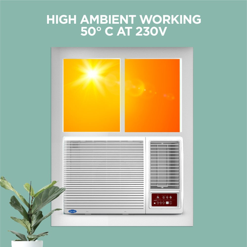 CARRIER 1.5 Ton 4 Star Window AC  - White - 18 K Estra Cx (4 Star) WRAC AC R32 / CAW18SC4R31F1, Copper Condenser