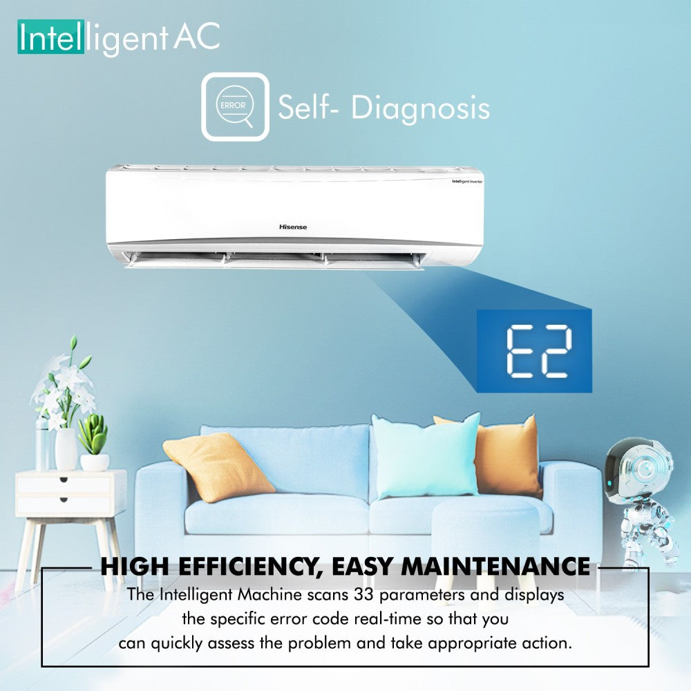 Hisense 4-in-1 Convertible Cooling 2 Ton 3 Star Split Inverter PM 2.5 Filter AC  - White - AS-22TC3RAM0/ASI22TC3RAM0/ASO22TC3RAM0, Copper Condenser