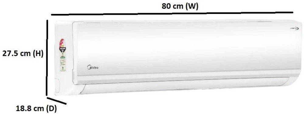 Midea 1 Ton 3 Star Split Inverter AC  - White - 12K 3 Star Santis Neo DLX Inverter R32 Split AC, Copper Condenser