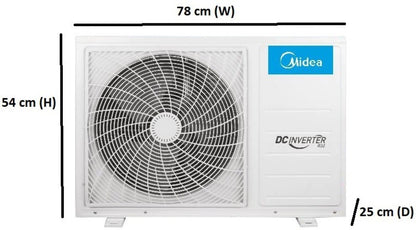 Midea 1 Ton 3 Star Split AC  - White - 12K 3 Star Santis Neo+ CLS R32 Split AC, Copper Condenser