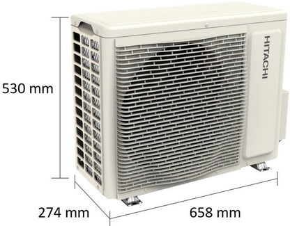 हिटाची 1 टन 3 स्टार स्प्लिट इन्वर्टर एसी - सफेद, सोना - RAFG312HFEOZ1/EAFG312HFEOZ1/CAFG312HFEOZ1/CA312HFEOZ1, कॉपर कंडेनसर