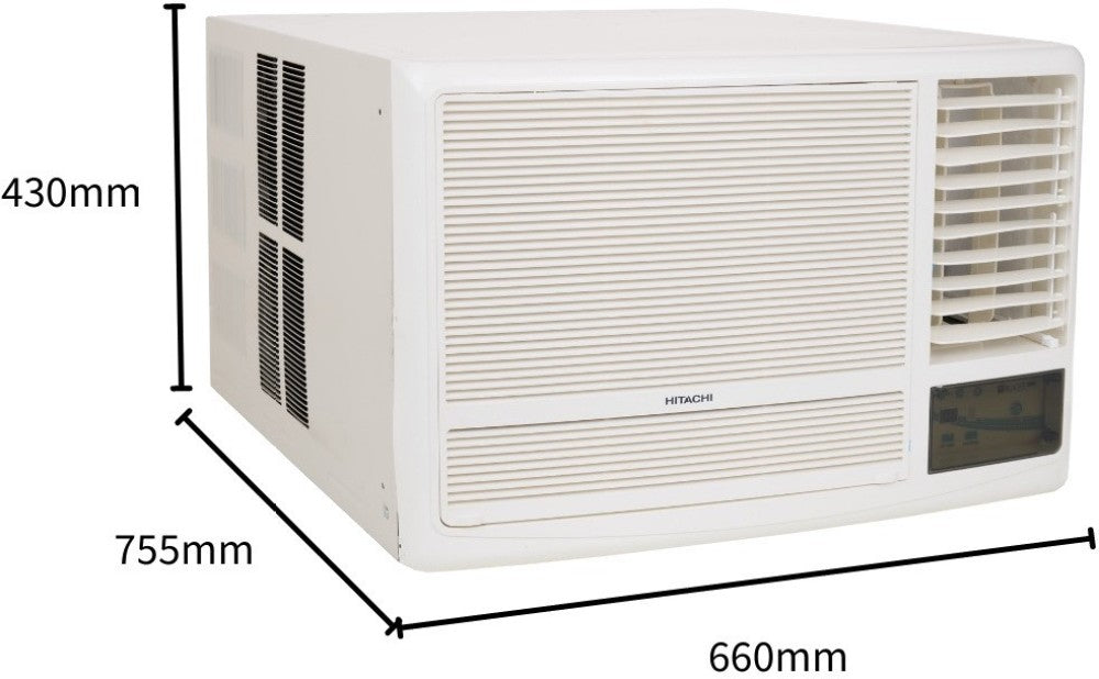 Hitachi 1.5 Ton 3 Star Window AC  - White - RAW318HFDO, Copper Condenser