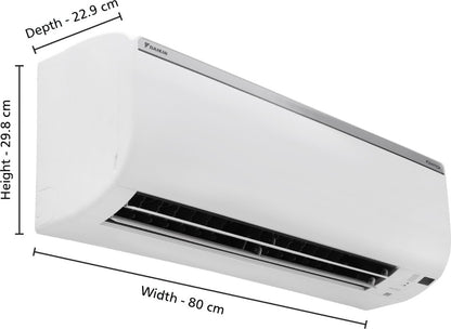 डाइकिन 1 टन 5 स्टार स्प्लिट इन्वर्टर एसी - सफ़ेद - FTKM35UV16W/RKM35UV16W, कॉपर कंडेंसर