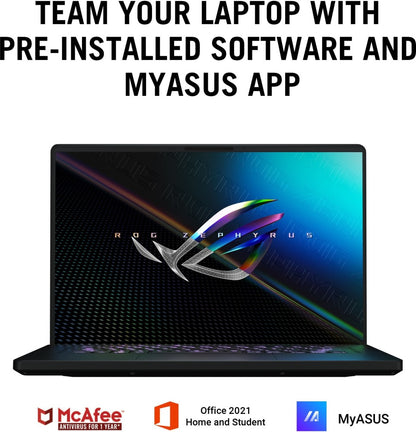 ASUS ROG Zephyrus M16 (2022) 90Whr बैटरी कोर i9 12वीं पीढ़ी के साथ - (32 GB/2 TB SSD/Windows 11 Home/16 GB ग्राफ़िक्स/NVIDIA GeForce RTX RTX 3080 Ti/165 Hz) GU603ZX-K8024WS गेमिंग लैपटॉप - 16 इंच, ऑफ ब्लैक, 2 किलोग्राम, एमएस ऑफिस के साथ