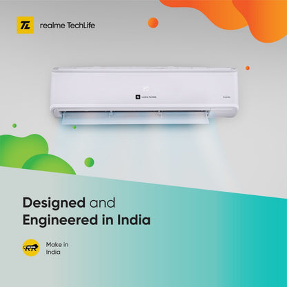 realme TechLife 4-in-1 Convertible 1.5 Ton 5 Star Split Inverter , AC  - White - 155SIAA22WR, Copper Condenser