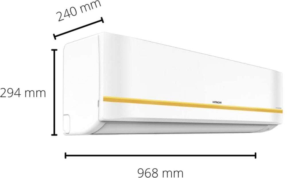 Hitachi 1.5 Ton 3 Star Split Inverter AC  - White - RSQG318HFEOZ1, Copper Condenser