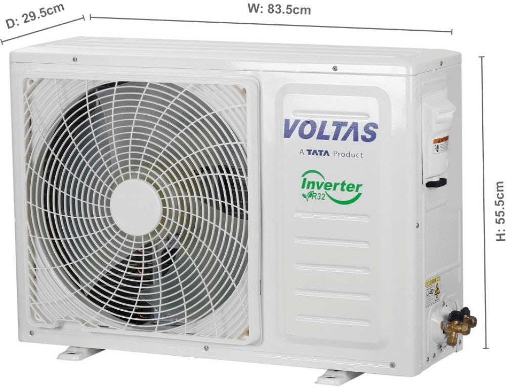 Voltas 1.5 टन 3 स्टार स्प्लिट इन्वर्टर एसी - सफ़ेद - 4503351-183V XAZX, कॉपर कंडेंसर