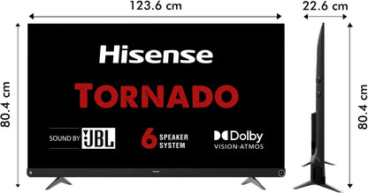 Hisense A73F 139 सेमी (55 इंच) अल्ट्रा HD (4K) LED स्मार्ट एंड्रॉइड टीवी 102W JBL 6 स्पीकर, डॉल्बी विजन और एटमॉस के साथ - 55A73F