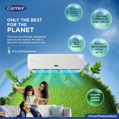 CARRIER 1.5 Ton 3 Star Split Air Filtration with High Density Filter AC  - White - 18K 3 STAR ESTER Cx+ SPLIT AC, Copper Condenser